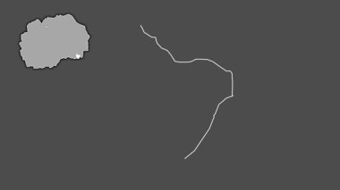 Makedonya 'nın Bogdanci kenti, boşaltılmış ve izole edilmiş. Gri Tonlama