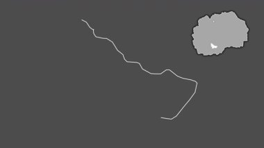 Makedonya 'nın Mogila kenti, boşaltılmış ve izole edilmiş. Gri Tonlama