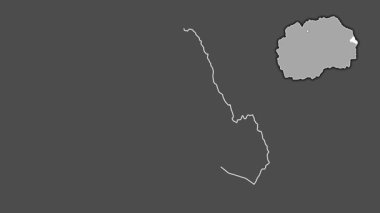 Makedonya 'nın Pehcevo kenti, boşaltılmış ve izole edilmiş. Gri Tonlama
