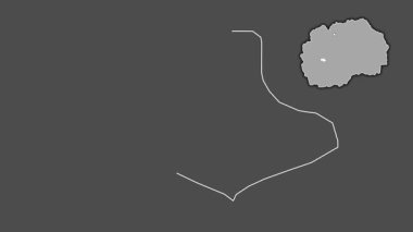 Makedonya 'nın Plasnica kenti, boşaltılmış ve izole edilmiş. Gri Tonlama