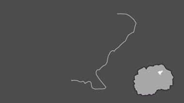 Probistip, Makedonya, sürülmüş ve izole edilmiş. Gri Tonlama