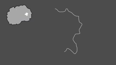 Makedonya 'nın Radovis kenti boşaltıldı ve izole edildi. Gri Tonlama