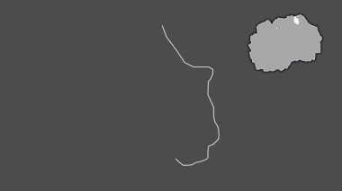 Makedonya 'nın Rankovce kenti, boşaltılmış ve izole edilmiş. Gri Tonlama