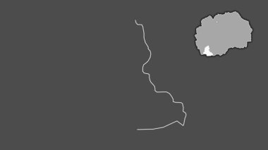 Resen, Makedonya, çıkarılmış ve izole edilmiş. Gri Tonlama