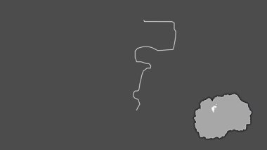 Makedonya 'nın Sopiste kenti, boşaltılmış ve izole edilmiş. Gri Tonlama