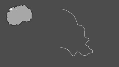 Makedonya 'nın Kalkandelen kenti, boşaltılmış ve izole edilmiş. Gri Tonlama