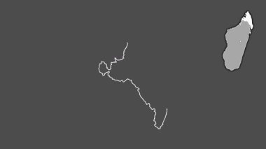 Antisiranana, Madagaskar, boşaltılmış ve izole edilmiş. Gri Tonlama