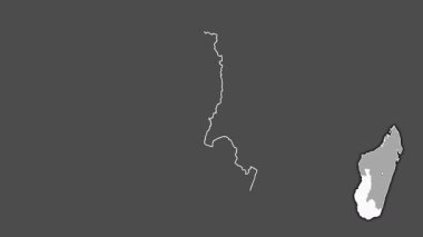 Toliary, Madagaskar, çıkarılmış ve izole edilmiş. Gri Tonlama