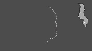 Blantyre, Malawi, soyutlanmış ve soyutlanmış. Gri Tonlama