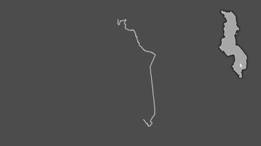 Chiradzulu, Malawi, soyutlanmış ve dışlanmış. Gri Tonlama