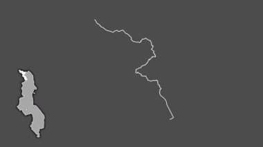 Chitipa, Malawi, soyutlanmış ve dışlanmış. Gri Tonlama