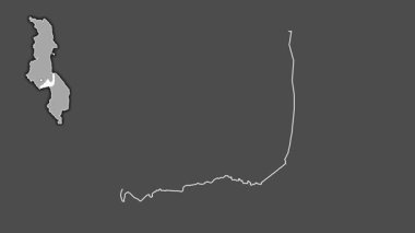 Dedza, Malawi, soyutlanmış ve soyutlanmış. Gri Tonlama