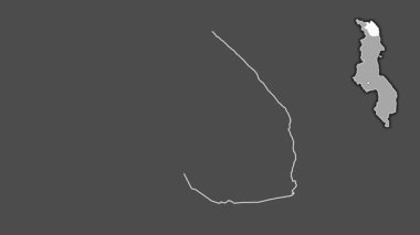 Karonga, Malawi, soyutlanmış ve dışlanmış. Gri Tonlama