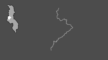 Kasungu, Malawi, soyutlanmış ve dışlanmış. Gri Tonlama