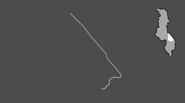 Mangochi, Malawi, soyutlanmış ve soyutlanmış. Gri Tonlama