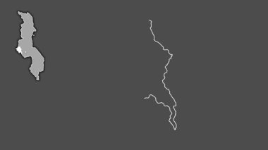 Mchinji, Malawi, soyutlanmış ve soyutlanmış. Gri Tonlama