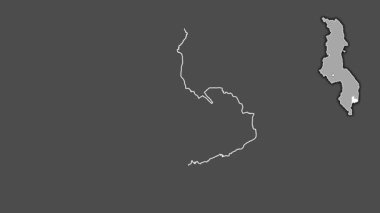 Mulanje, Malawi, soyutlanmış ve soyutlanmış. Gri Tonlama