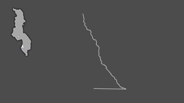 Mwanza, Malawi, soyutlanmış ve dışlanmış. Gri Tonlama