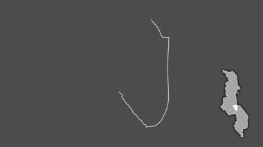 Salima, Malawi, soyutlanmış ve soyutlanmış. Gri Tonlama