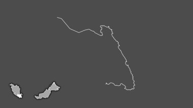 Johor, Malezya, dışlandı ve izole edildi. Gri Tonlama