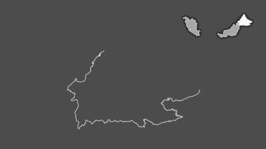 Sabah, Malezya, çıkarılmış ve izole edilmiş. Gri Tonlama