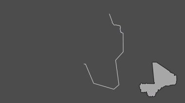 Bamako, Mali, soyutlanmış ve soyutlanmış. Gri Tonlama