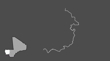 Kayes, Mali, dışlandı ve izole edildi. Gri Tonlama