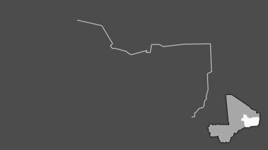 Gao, Mali, soyutlanmış ve soyutlanmış. Gri Tonlama