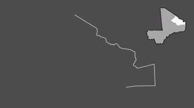 Kidal, Mali, soyutlanmış ve dışlanmış. Gri Tonlama