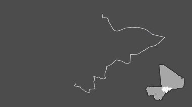 Mopti, Mali, soyutlanmış ve soyutlanmış. Gri Tonlama