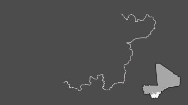Sikasso, Mali, soyutlanmış ve dışlanmış. Gri Tonlama