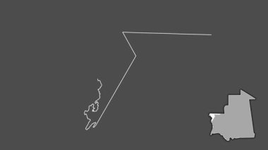 Dakhlet Nouadhibou, Moritanya, dışlanmış ve izole edilmiş. Gri Tonlama