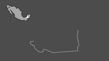 Campeche, Meksika, çıkarılmış ve izole edilmiş. Gri Tonlama