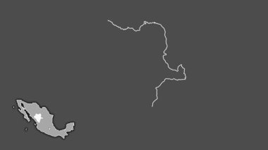 Durango, Meksika, dışlanmış ve izole edilmiş. Gri Tonlama