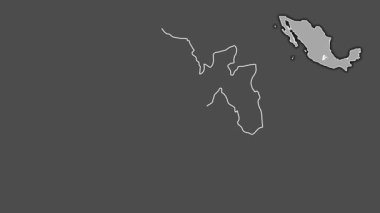 Meksika, Meksika, dışlanmış ve izole edilmiş. Gri Tonlama