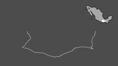 Oaxaca, Meksika, boşaltılmış ve izole edilmiş. Gri Tonlama