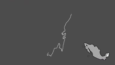 Quintana Roo, Meksika, soyutlanmış ve dışlanmış. Gri Tonlama