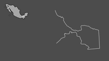 Tabasco, Meksika, çıkarılmış ve izole edilmiş. Gri Tonlama