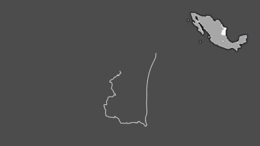 Tamaulipas, Meksika, boşaltılmış ve izole edilmiş. Gri Tonlama