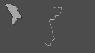 Basarabeasca, Moldova, çıkarılmış ve izole edilmiş. Gri Tonlama