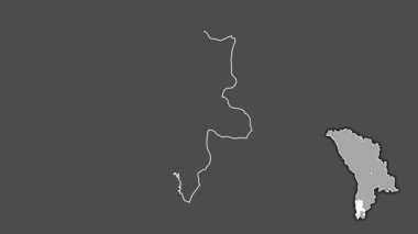 Cahul, Moldova, sürülmüş ve izole edilmiş. Gri Tonlama