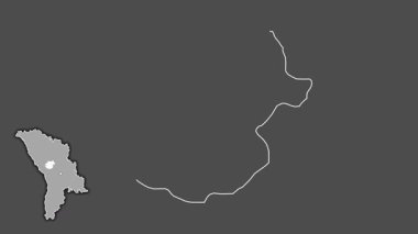 Calarasi, Moldova, boşaltılmış ve izole edilmiş. Gri Tonlama