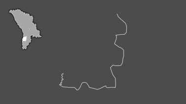 Cantemir, Moldova, dışlanmış ve izole edilmiş. Gri Tonlama