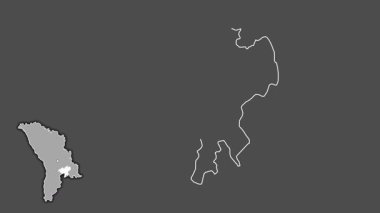 Causeni, Moldova, boşaltılmış ve izole edilmiş. Gri Tonlama