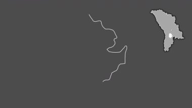 Cimislia, Moldova, soyutlanmış ve soyutlanmış. Gri Tonlama