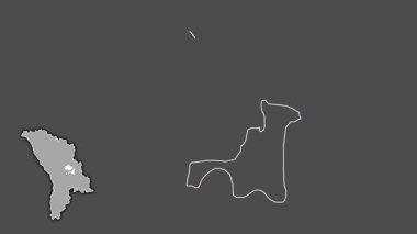 Criuleni, Moldova, soyutlanmış ve soyutlanmış. Gri Tonlama