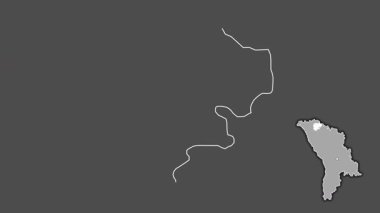 Donduseni, Moldova, soyutlanmış ve soyutlanmış. Gri Tonlama
