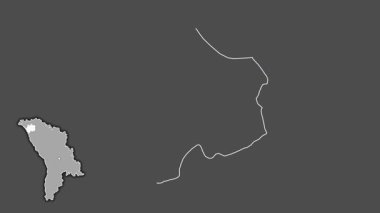 Edinet, Moldova, soyutlanmış ve soyutlanmış. Gri Tonlama