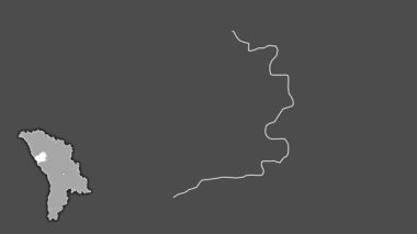 Falesti, Moldova, çıkarılmış ve izole edilmiş. Gri Tonlama