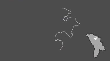 Floresti, Moldova, soyutlanmış ve soyutlanmış. Gri Tonlama